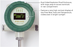 Sage Prism Portable Dataloggin Thermal Mass Flow Meter for Gases