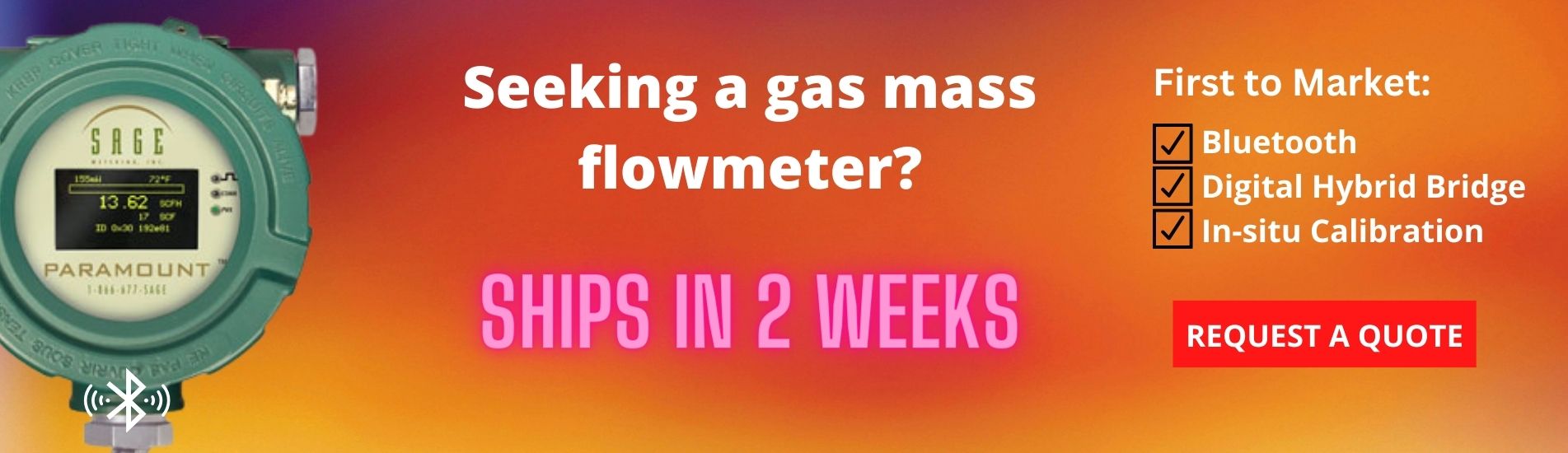 thermal mass flow meter ships in 2 weeks 